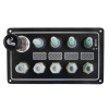 03507-B, Панель с 4 выключателями, предохранителями, подсветкой, влагозащищенная 12В, 95х157х1,2 мм 